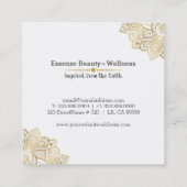 金ゴールドトーントライバルペイズリーマンダラ スクエア名刺 (裏面)