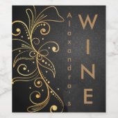 金ゴールドトーンフィリグラワインラベル ワインラベル (シングルラベル)