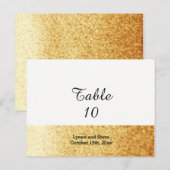 金ゴールドトーンフェイクグリッターテーブル座席カード ポストカード (正面/裏面)