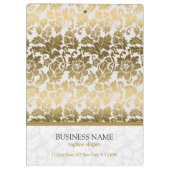 金ゴールドトーンフローラマスクの白い背景Cl クリップボード (裏面)