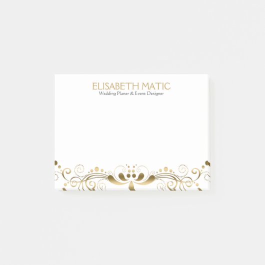 金ゴールドトーンフローラレース ポストイット (正面)