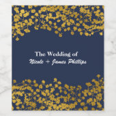 金ゴールドトーンベビーのブレスブルーフローラワインラベル ワインラベル (シングルラベル)