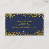 金ゴールドトーンベビーズブレスブルーエレガントフローラ 名刺 (裏面)