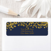 金ゴールドトーンベビーズブレスブルーエレガント招待状 ラベル (インサイチュ)