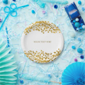 金ゴールドトーンベビーズブレスホワイトエレガントフローラ ペーパープレート (パーティー)