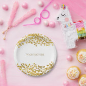 金ゴールドトーンベビーズブレスホワイトエレガントフローラ ペーパープレート (パーティー)