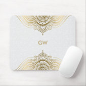 金ゴールドトーンマンダラデザイン マウスパッド (マウス)