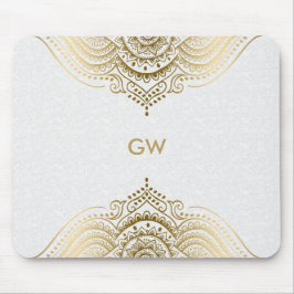 金ゴールドトーンマンダラデザイン マウスパッド
