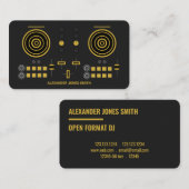 金ゴールドトーンモダンDJコントローラ 名刺 (正面/裏面)