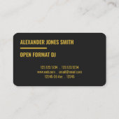 金ゴールドトーンモダンDJコントローラ 名刺 (裏面)