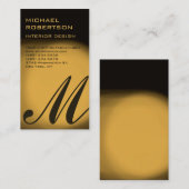 金ゴールドトーンモノグラムインテリアデザイナー名刺 名刺 (正面/裏面)