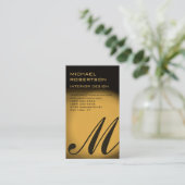 金ゴールドトーンモノグラムインテリアデザイナー名刺 名刺 (スタンド正面)