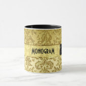 金ゴールドトーンヴィンテージフローラダンパー2 カスタマイズ マグカップ (中央)