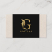 金ゴールドトーン文字Gフローラ装飾 名刺 (正面)