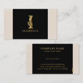 金ゴールドトーン文字Iフローラ装飾 名刺 (正面/裏面)