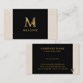 金ゴールドトーン文字Mフローラ装飾 名刺 (正面/裏面)