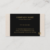 金ゴールドトーン文字Mフローラ装飾 名刺 (裏面)