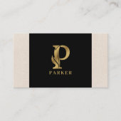 金ゴールドトーン文字Oフローラ装飾 名刺 (正面)