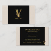 金ゴールドトーン文字Yフローラ装飾 名刺 (正面/裏面)