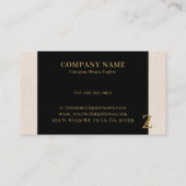 金ゴールドトーン文字Zフローラ装飾 名刺 (裏面)