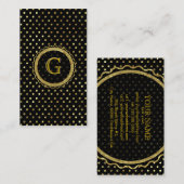 金ゴールドトーン水玉模様シームレスパターン 名刺 (正面/裏面)