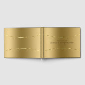 金ゴールドトーン背景光沢のある金ゴールドアクセント ゲストブック (全面)