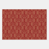 金ゴールドトーン象頭アールデコパターン ラッピングペーパーシート (正面)