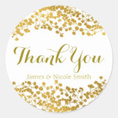 金ゴールドトーン赤ちゃんの息の白いエレガント好意 ラウンドシール (正面)