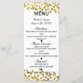 金ゴールドトーン赤ちゃんの息の白エレガントいメニューカード メニュー (正面)