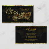 金ゴールドトーン車のヴィンテージカーテンプレート 名刺 (正面/裏面)