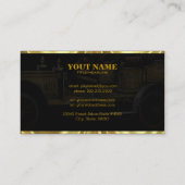 金ゴールドトーン車のヴィンテージカーテンプレート 名刺 (裏面)