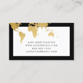 金ゴールドト国際的ラベルワールドマップ 名刺 (裏面)