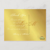 金ゴールドト結婚ーンのサンキューポストカード ポストカード (裏面)