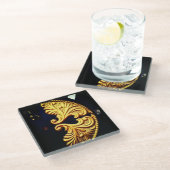 金ゴールドドアデザイン ガラスコースター (アングル)