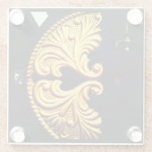 金ゴールドドアデザイン ガラスコースター (裏面)