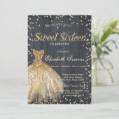 金ゴールドドエレガントレスダイアモンズブラックスウィート16 招待状 (スタンド正面)