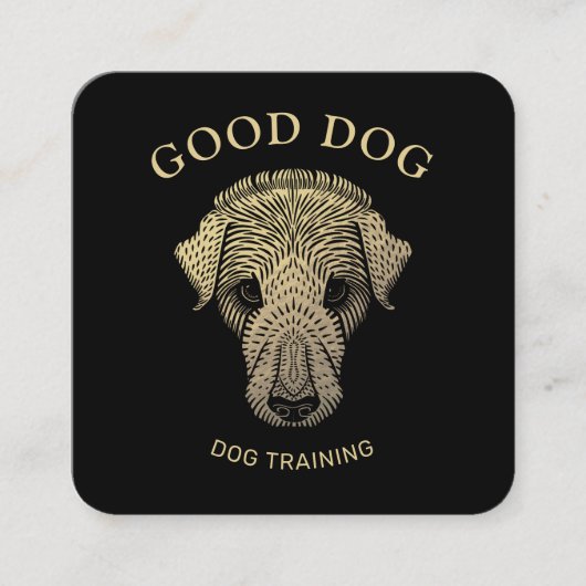 金ゴールドドッグトレーナーのトレーニング スクエア名刺 (正面)