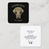 金ゴールドドッグトレーナーのトレーニング スクエア名刺 (正面/裏面)