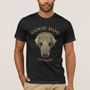 金ゴールドドッグトレーナーのトレーニング Tシャツ