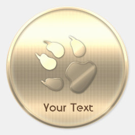 金ゴールドドッグペットプリントカスタマイズ可能な追加文字 ラウンドシール