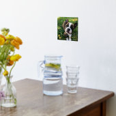 金ゴールドドッグポープリントフレームドッグフォト&名前 箔ポスター (レイダウン (キッチン))