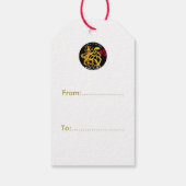 金ゴールドドッグ中国のペーパーカット新年2018 Kギフトラベル ギフトタグ (裏面)