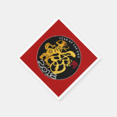 金ゴールドドッグ中国のペーパーカット新年2018 Pナプキン スタンダードカクテルナプキン (角)