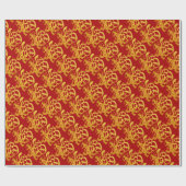 金ゴールドドッグ中国のペーパーカット2018年新年ラッピングP ラッピングペーパー (フラット)