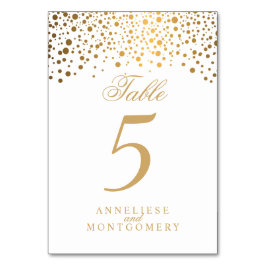 金ゴールドドットと白 – 表の番号 テーブルナンバー