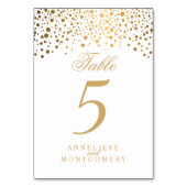 金ゴールドドットと白 – 表の番号 テーブルナンバー (裏面)