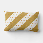金ゴールドドットオンゴールデン&ホワイトストライプの ランバークッション (裏面)