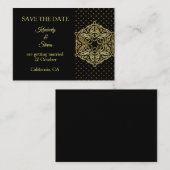 金ゴールドドットパターンとマンダラの日付保存 ノートカード (正面/裏面)