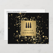 金ゴールドドットフェイク付きリップスティックTrio ポストカード (正面/裏面)