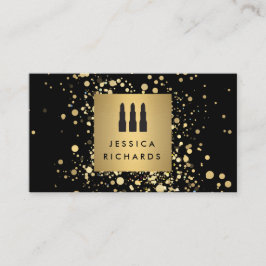 金ゴールドドットフェイク付きリップスティックTrio 名刺